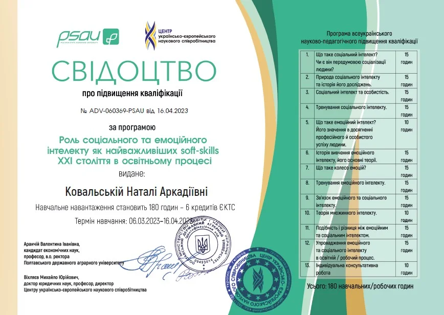 Ковальська Наталя Аркадіївна